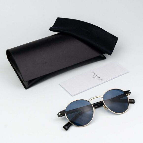 NEW Saint Laurent SL707 004 Gold Havana Blue Oval Unisex Sunglasses - Picture 11 of 11